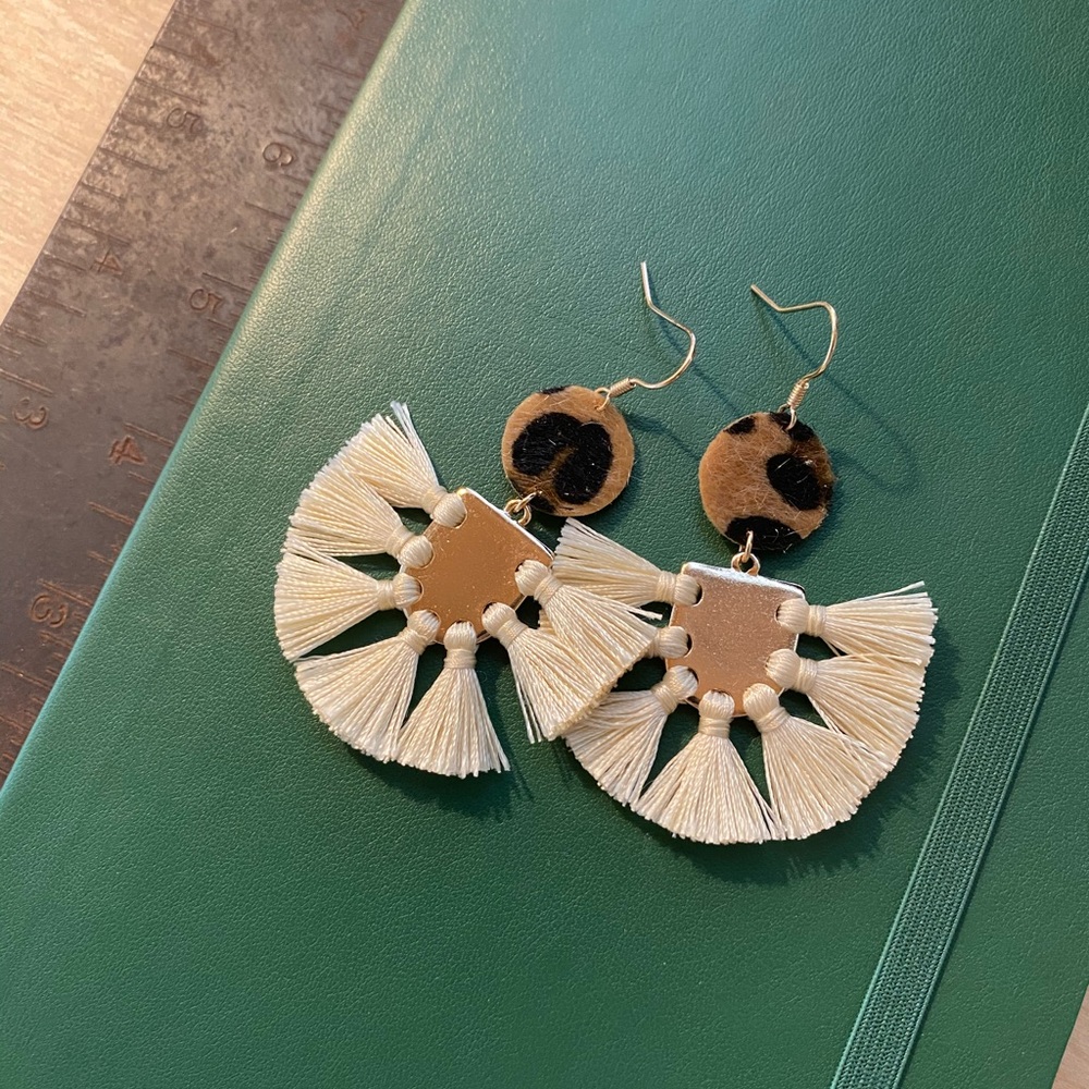 Leopard Gold Fringe Earrings 🐆